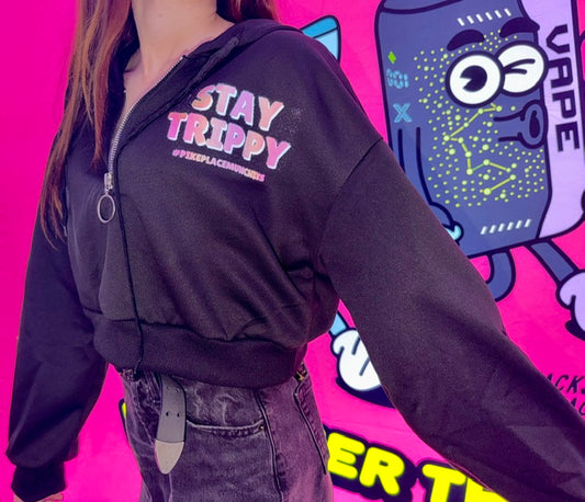 Black Cropped Hoodie