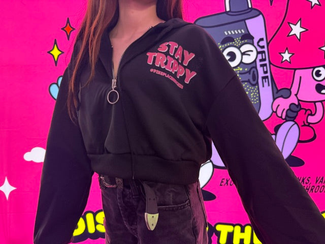 Black Cropped Hoodie